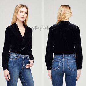 NEW L'Agence Marcella  black‎ Velvet Bodysuit, size S/P